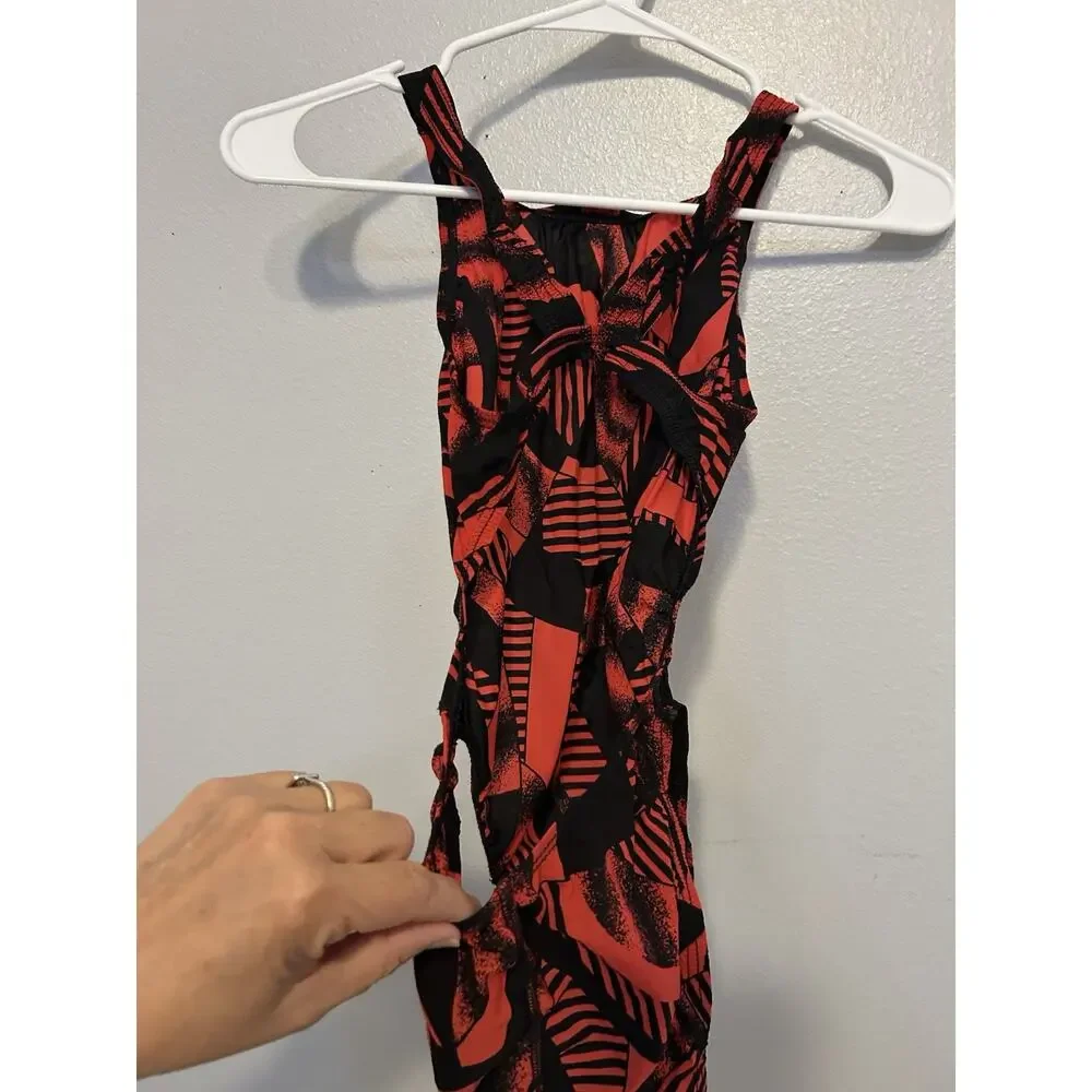 Vintage 80s Speedo Swimsuit One Piece Red Black No Liner Women’s 28 S OLD
